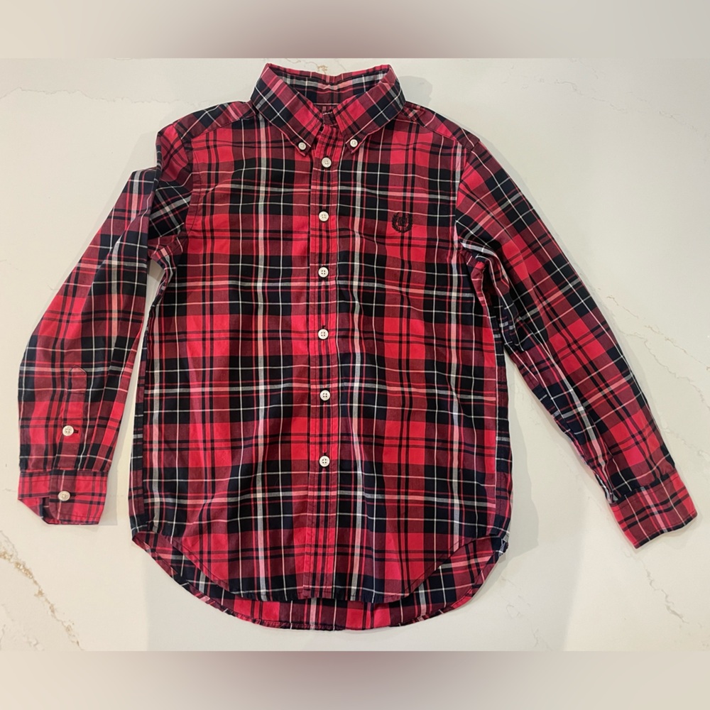 Chaps Red and Black Checkered Boy’s Shirt